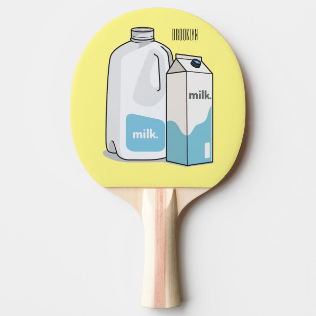 illustration av tecknaden mjölk pingisracket (Framsidan)