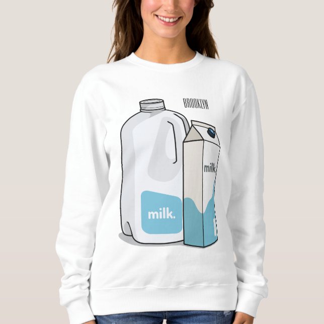 illustration av tecknaden mjölk t shirt (Framsida)