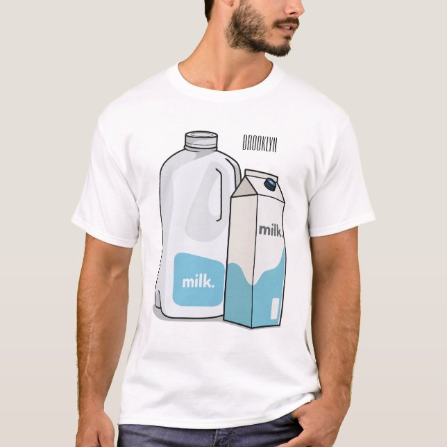 illustration av tecknaden mjölk t shirt (Framsida)