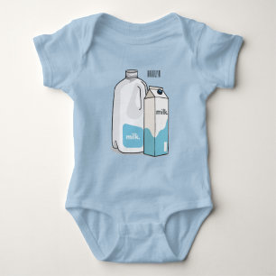 illustration av tecknaden mjölk t shirt