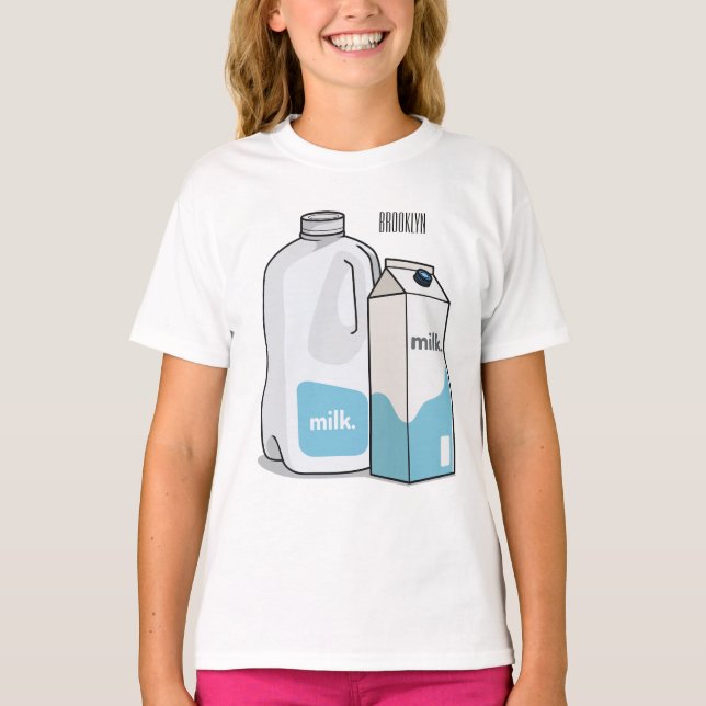 illustration av tecknaden mjölk t shirt (Framsida)
