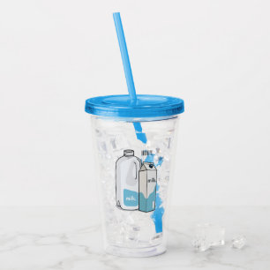 illustration av tecknaden mjölk take away mugg