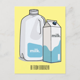 illustration av tecknaden mjölk vykort