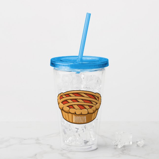 illustration av tecknaden paj take away mugg (Baksida Ice)
