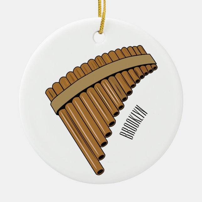 illustration av tecknaden Pan flute/pantrör Julgransprydnad Keramik (Framsidan)