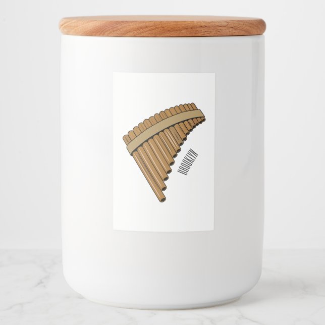 illustration av tecknaden Pan flute/pantrör Mat Etikett (Framsida)