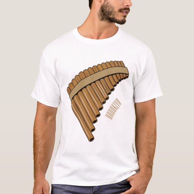 illustration av tecknaden Pan flute/pantrör T Shirt (Framsida)