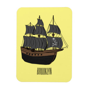 illustration av tecknaden pirat frakt magnet