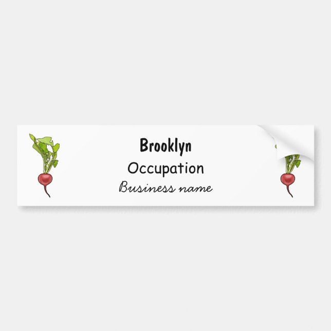 illustration av tecknaden Radish Bildekal (Framsidan)