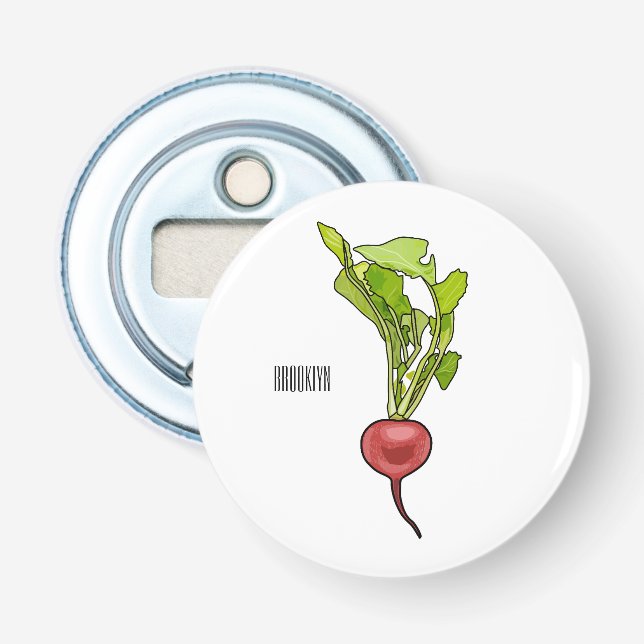 illustration av tecknaden Radish Flasköppnare (Framsidan)