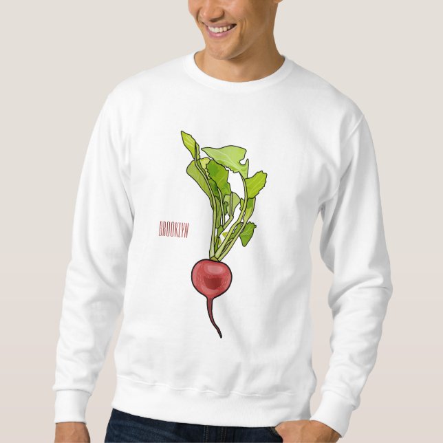 illustration av tecknaden Radish Lång Ärmad Tröja (Framsida)