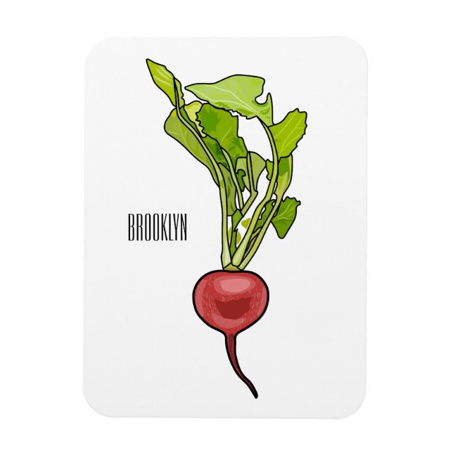 illustration av tecknaden Radish Magnet (Vertikal)