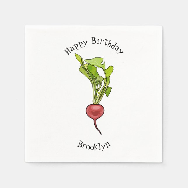 illustration av tecknaden Radish Pappersservett (Framsidan)