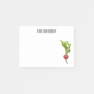 illustration av tecknaden Radish Post-it Block
