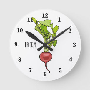 illustration av tecknaden Radish Rund Klocka