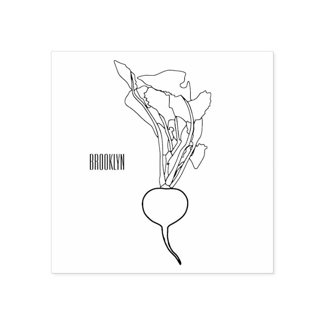 illustration av tecknaden Radish Stämpel (Tryck)