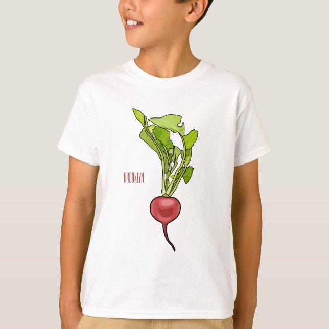 illustration av tecknaden Radish T Shirt (Framsida)