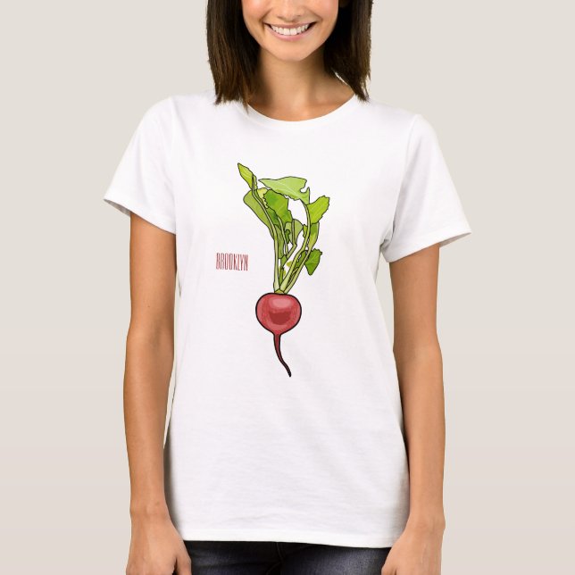 illustration av tecknaden Radish T Shirt (Framsida)
