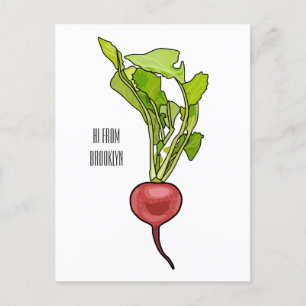 illustration av tecknaden Radish Vykort