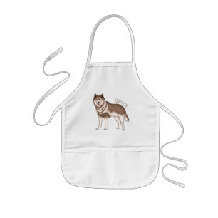 illustration av tecknaden siberian husky barnförkläde