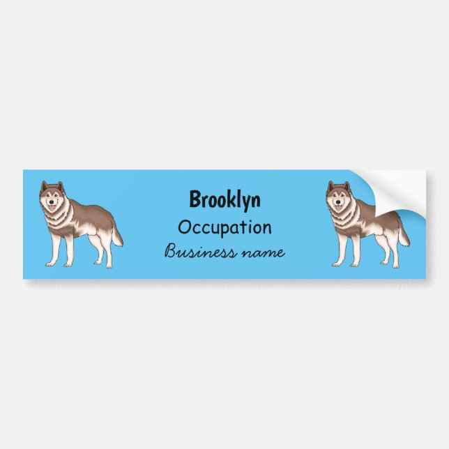 illustration av tecknaden siberian husky bildekal (Framsidan)