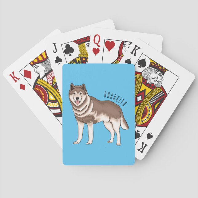 illustration av tecknaden siberian husky casinokort (Baksidan)