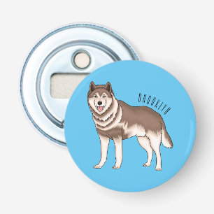illustration av tecknaden siberian husky flasköppnare