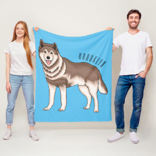 illustration av tecknaden siberian husky fleecefilt