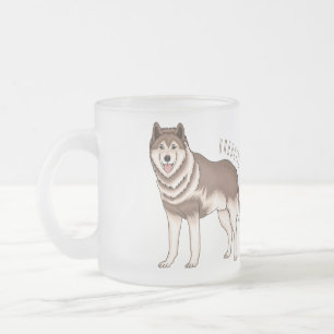 illustration av tecknaden siberian husky frostad glasmugg