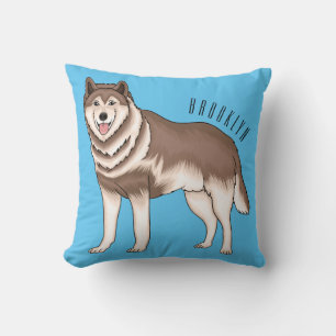 illustration av tecknaden siberian husky kudde
