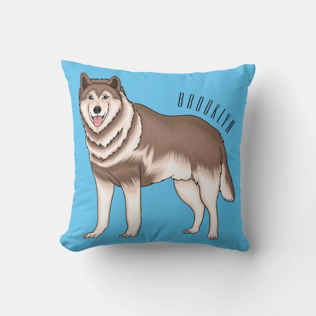 illustration av tecknaden siberian husky kudde (Framsida)