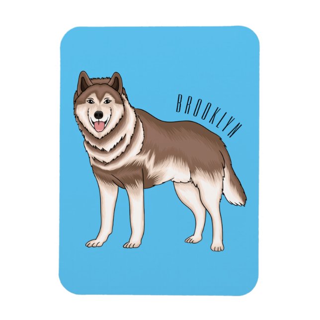 illustration av tecknaden siberian husky magnet (Vertikal)