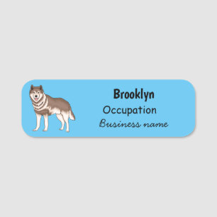illustration av tecknaden siberian husky namnbricka
