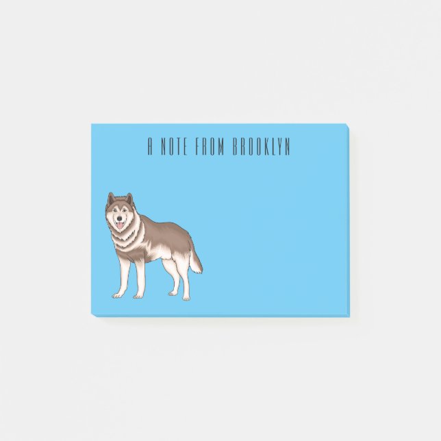 illustration av tecknaden siberian husky post-it block (Framsida)