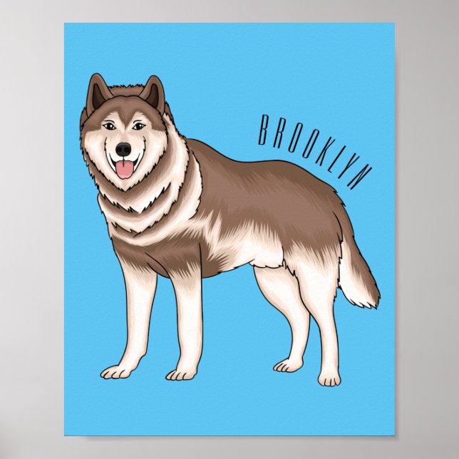 illustration av tecknaden siberian husky poster (Framsidan)
