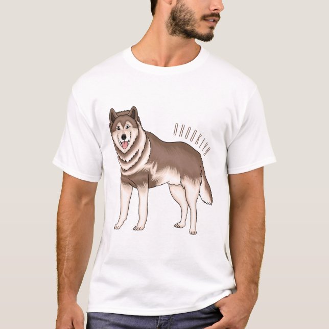 illustration av tecknaden siberian husky t shirt (Framsida)