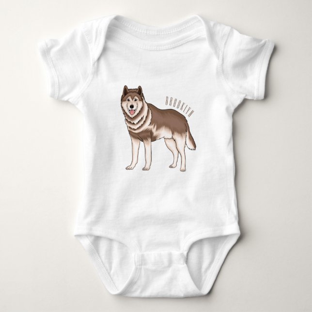 illustration av tecknaden siberian husky t shirt (Framsida)