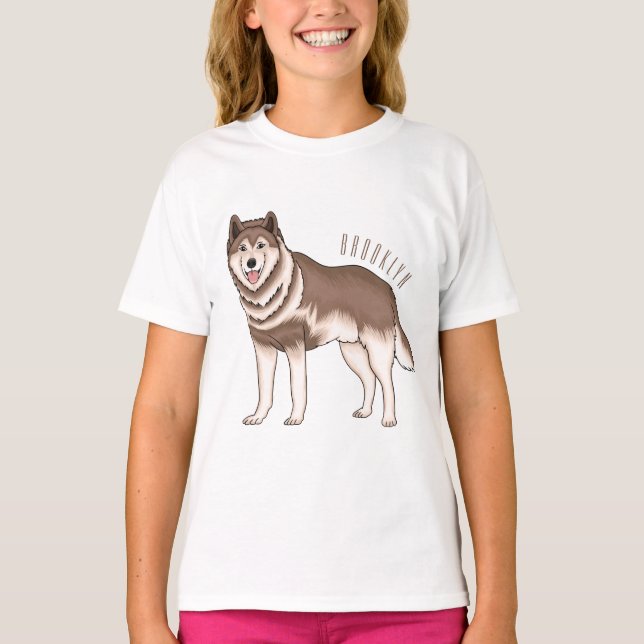 illustration av tecknaden siberian husky t shirt (Framsida)