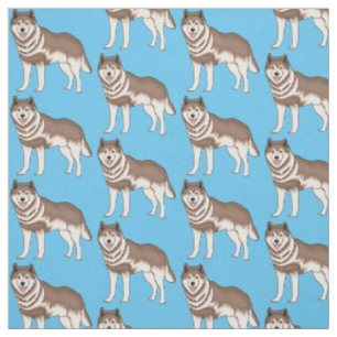 illustration av tecknaden siberian husky tyg