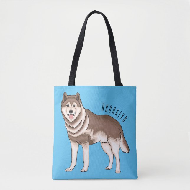 illustration av tecknaden siberian husky tygkasse (Framsida)