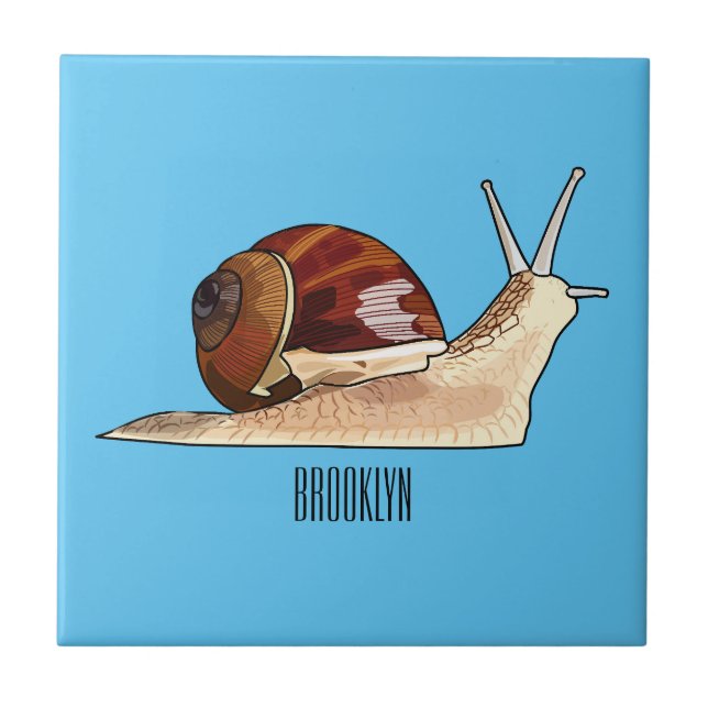 illustration av tecknaden snigel kakelplatta (Framsidan)