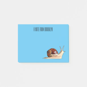 illustration av tecknaden snigel post-it block