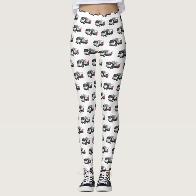 illustration av tecknaden sopor lastbil leggings (Framsida)