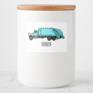 illustration av tecknaden sopor lastbil mat etiketter