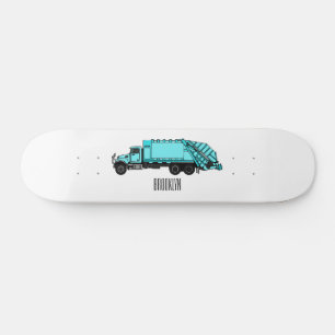 illustration av tecknaden sopor lastbil mini skateboard bräda 18,5 cm