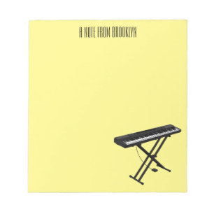 illustration av tecknaden tangentbord piano anteckningsblock
