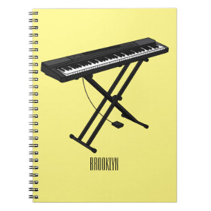 illustration av tecknaden tangentbord piano anteckningsbok