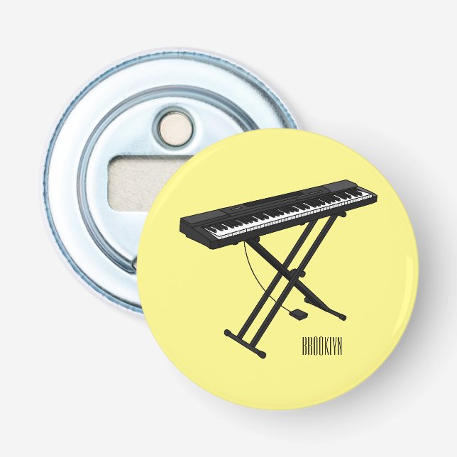 illustration av tecknaden tangentbord piano flasköppnare (Framsidan)