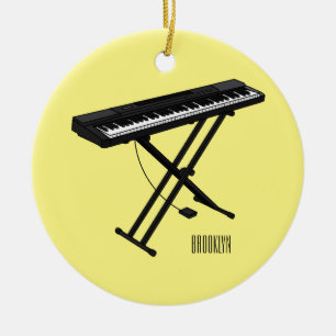 illustration av tecknaden tangentbord piano julgransprydnad keramik