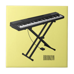 illustration av tecknaden tangentbord piano kakelplatta